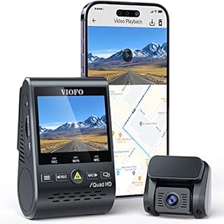 VIOFO Dash Cam Front and Rear 2K 1440P 60fps +1080P 30fps Dual Dash Camera with Wi-Fi GPS, Emergency Recording, Motion Detection, 24h Parking Mode, Super Capacitor (A129 Plus Duo)