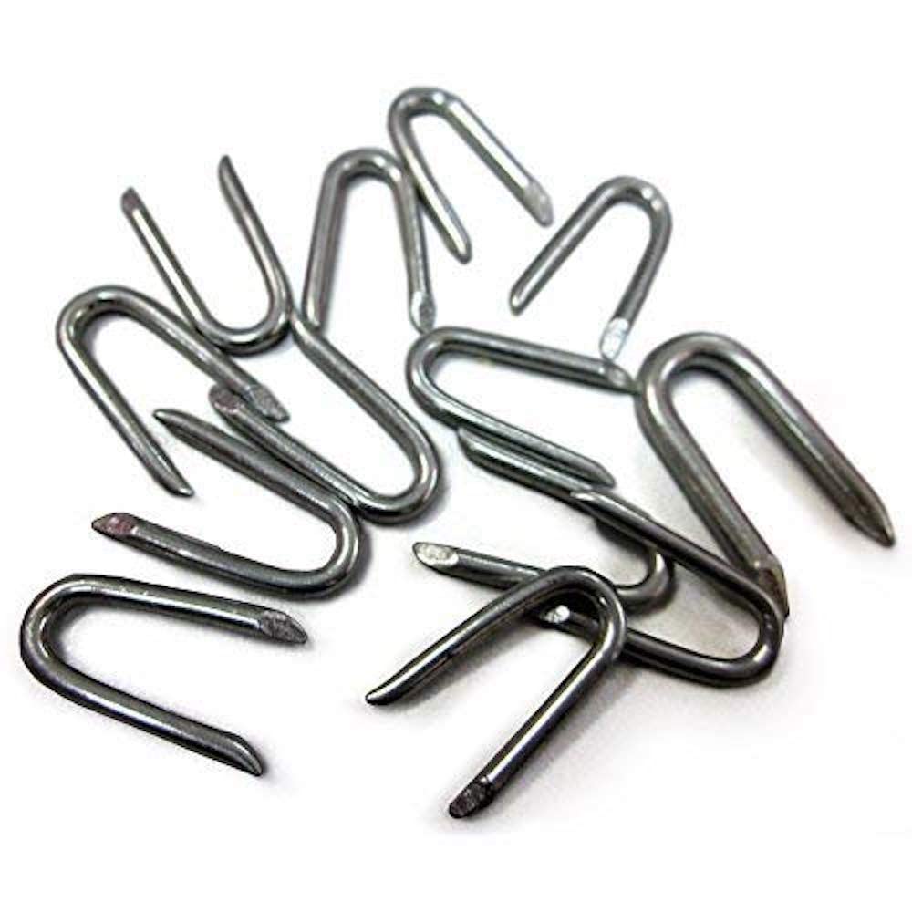 Merriway Galvanised Steel Bh06875 (14 Pcs) Galvanised Netting/Fencing Staples, 40Mm (1.1/2 Inch) - Pack Of 14
