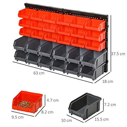 DURHAND 30 Cubbie On-Wall Storage Board Tool Screw Organiser Garage Workshop DIY Container w/Screw Kit Tool Equipment Tidy 7 DURHAND 30 Cubbie On-Wall Storage Board Tool Screw Organiser Garage Workshop DIY Container w/Screw Kit Tool Equipment Tidy - Image 7