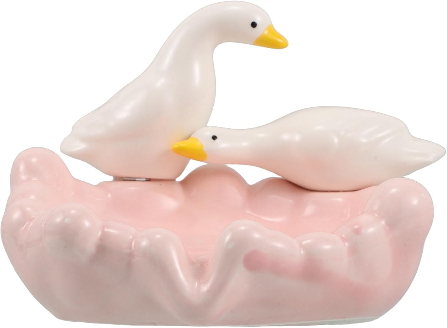 Duck Soap Dish Self-draining Ceramic Soap Holder for Sink with Drainage Suitable for Bathroom and Kitchen