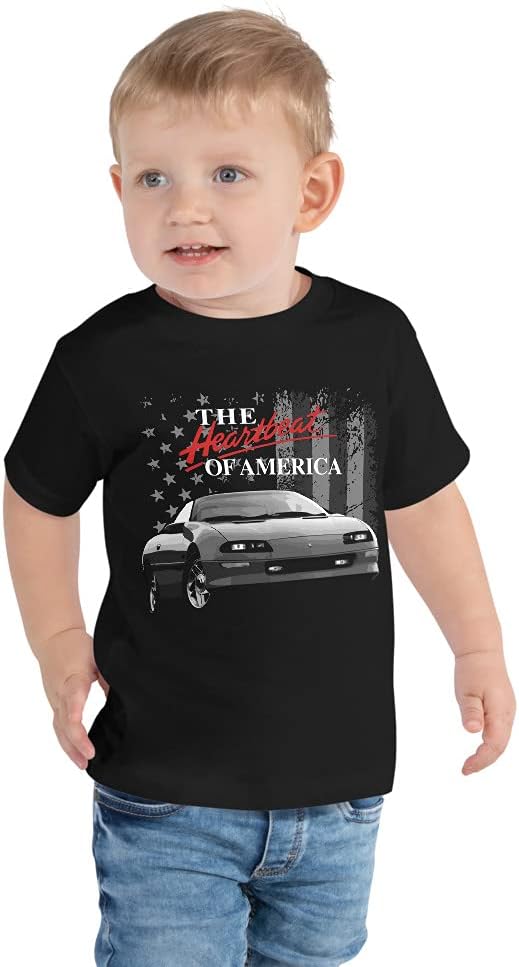 Chevy Camaro 4th Gen Heartbeat of America Toddler Short Sleeve Tee Black