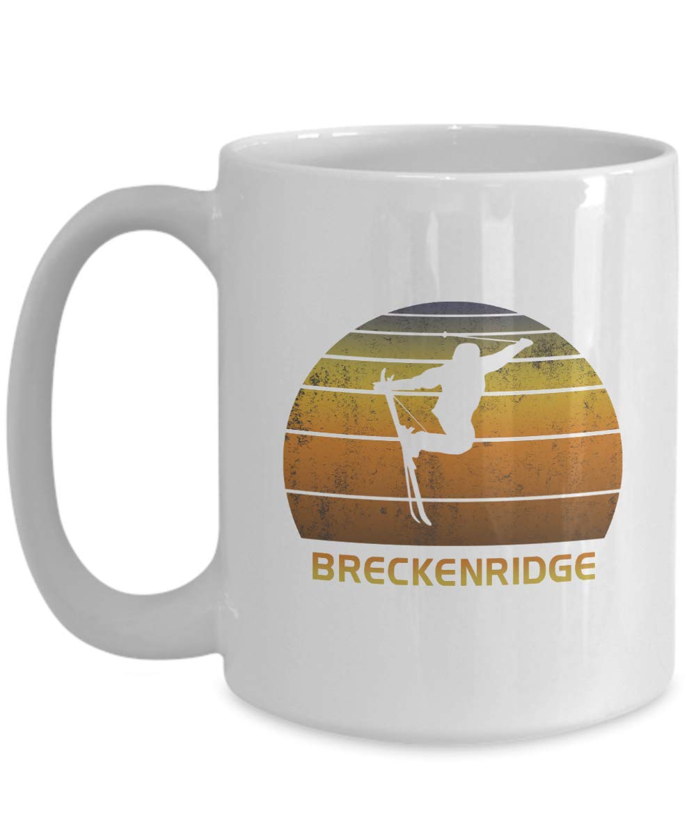 Dillo Retro Breckenridge Colorado Skiing Fan Coffee Mug 15oz White Ski Souvenir76630