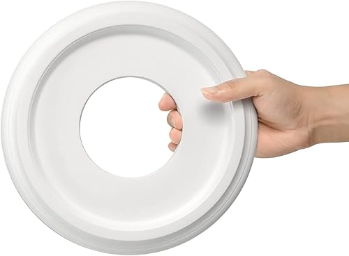 Miniatura 21 de Paquete de 2 medallones de techo de poliuretano moldeados para lámparas y colgantes, 10 pulgadas de diámetro exterior x 4 pulgadas de diámetro Negro