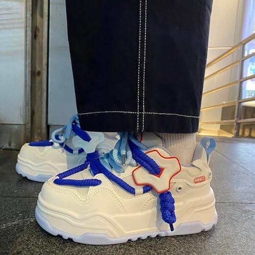 Men's Mesh Chunky Platform Sneakers 2-Inch Thick Sole Black Sneaker Breathable Fashion Casual Walking Sports Workout4