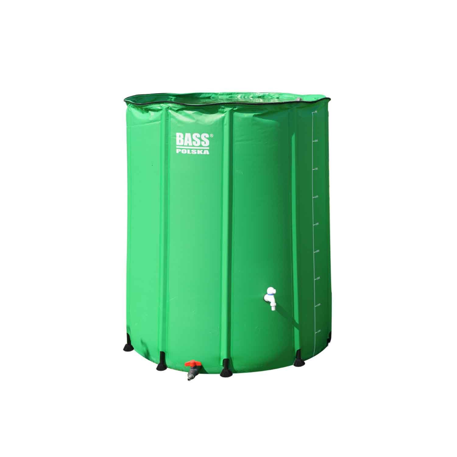 BASS POLSKA Barril de Agua de Lluvia contenedor de Agua de Lluvia del canalón Tanque de Agua de Lluvia práctico Grifo Plegable fácil de Usar con conexión rápida 1000l ⌀ 100 x 125 cm