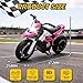 24V 9AH Electric Dirt Bike, 9 mph & 110lb Max, 200W Ride on Bike for Big Kids w/EVA Tires, LED Lights & Power Display, 1-2h Playtime, 2 Speed, Bluetooth, Music, Electric Motorbike for Ages 6+, Pink