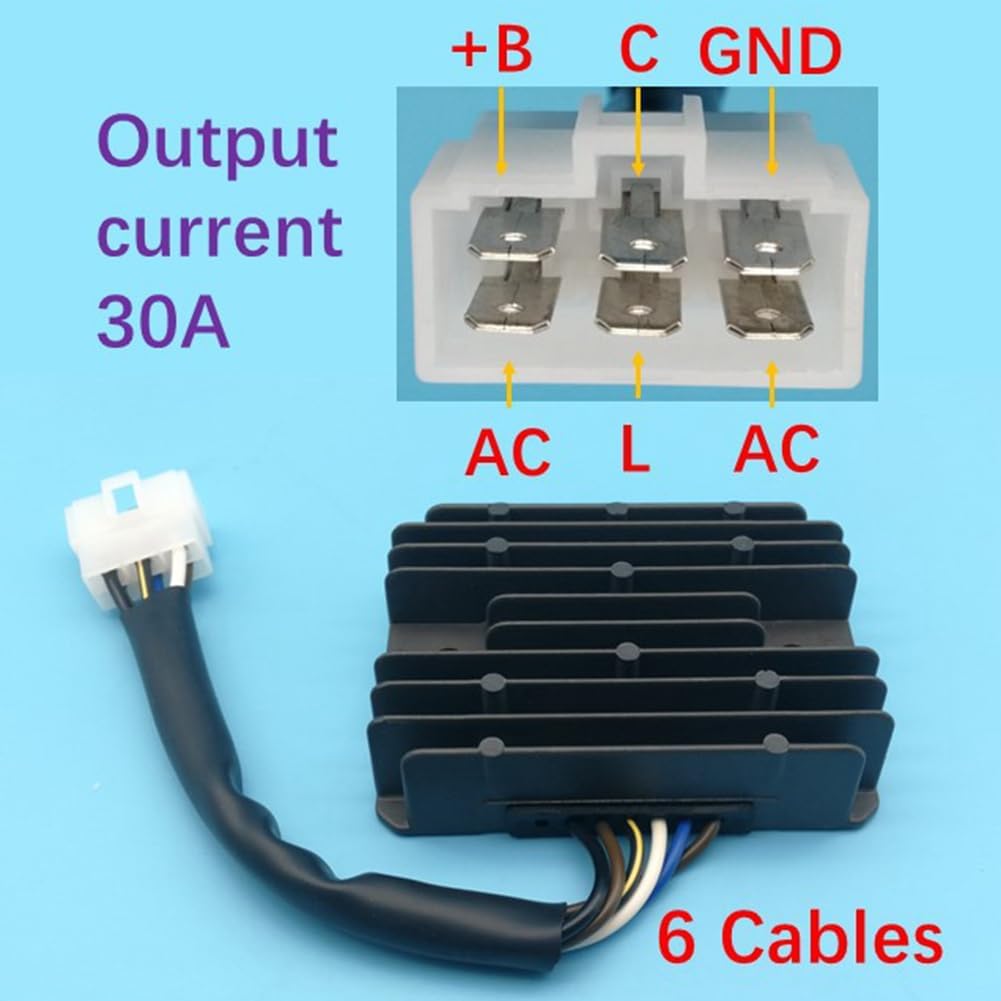 Voltage Regulator Rectifier Compatible with Honda Engine GX270 GX440 GX630 GX660 GX690 GXV630 GXV660 GXV690 31750-Z2E-803 31620-ZG5-033 31620-ZG5-023 6 Wires New Z346