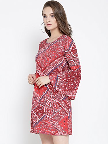 Image of Sera Women White & Black Printed A-Line Dress