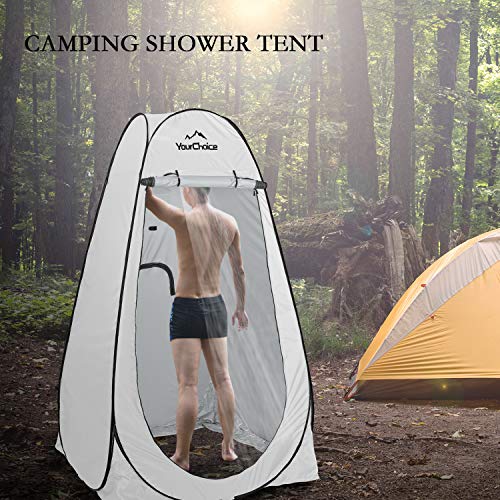 Image of Your Choice Pop Up Shower Tent 47.2 inch Wx74.8 /82.7 inch H Privacy Changing Tent | Waterproof Silver Coating Portable Shelter with Carry Bag for Camping, Beach, RV, Hiking, Fishing