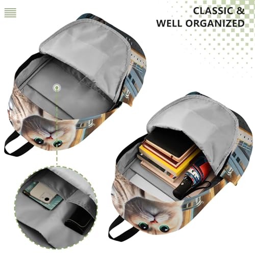 Cute Cats Titanic Kitten Lightweight Casual Backpack for Men Women Cool Bookbag for Teen Girls4