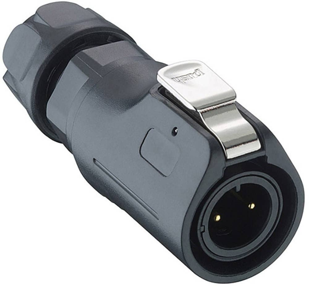LUMBERG 0250 02 Round Connector Plug, Straight Total Number of Pins: 2, Pack of 1