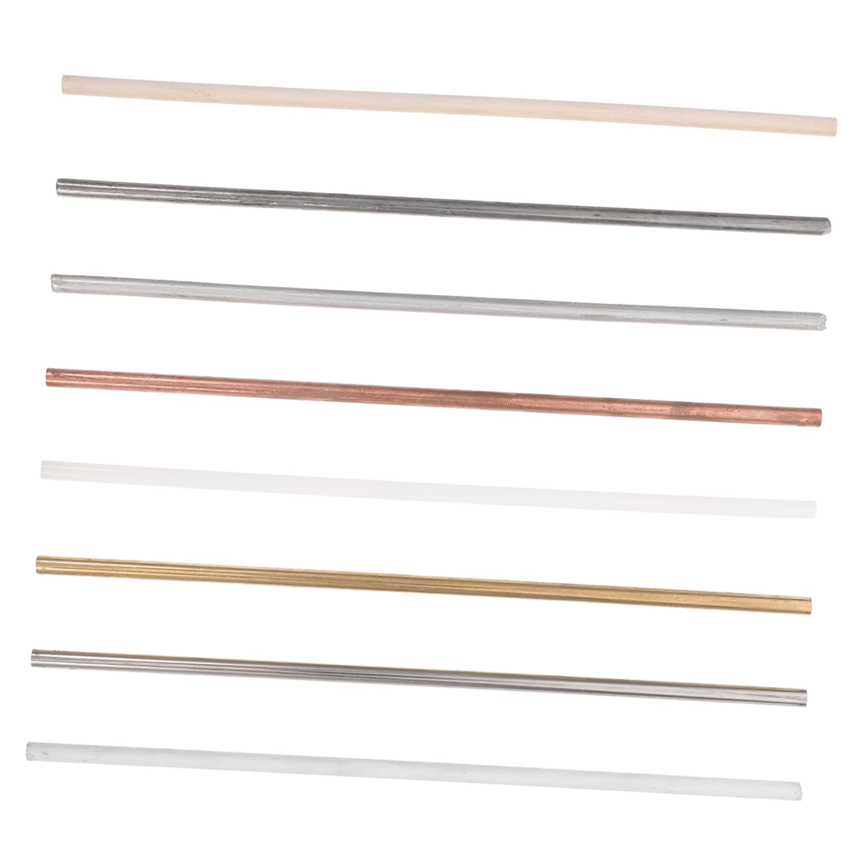 OSOLADY 8pcs Thermal Conductive Materials Copper Rods Metal Round Bar DIY Craft Making Metal Rods Handicraft Rods Solid Metal Rods Solid Metal Rod Kit Round Metal Rods Wood Rods Aluminum