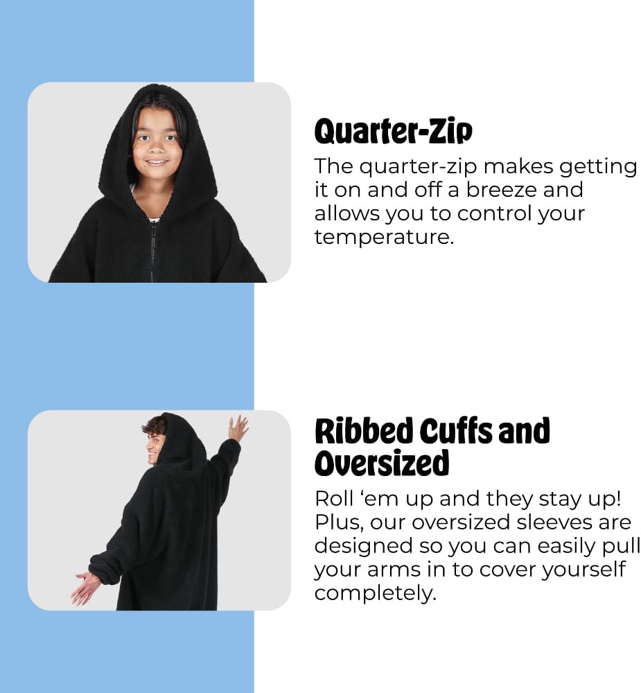 THE COMFY Teddy Bear Quarter-Zip|Oversized All Sherpa Wearable Blanket With Zipper, Seen On Shark Tank - Image 5