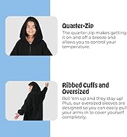 Vista 5 de THE COMFY Teddy Bear Quarter-Zip Oversized All Sherpa Wearable Blanket With Zipper, Seen On Shark Tank