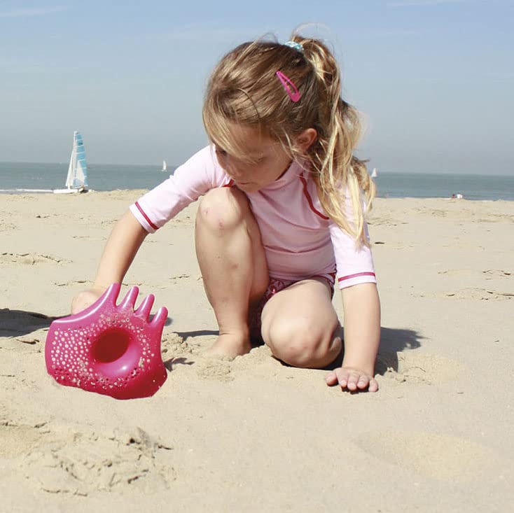 Quut Triplet (Calypso Pink) - All in One Rake, Shovel and Sifter Beach Toy