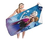 Anime Strandtücher Anime Saunatuch Prinzessin Badetuch Eiskönigin sandfreie schnell trocknende und leichte Stranddecke Reisehandtuch Pool Strand Geschenk Anime Microfaser Handtücher 70 * 150cm