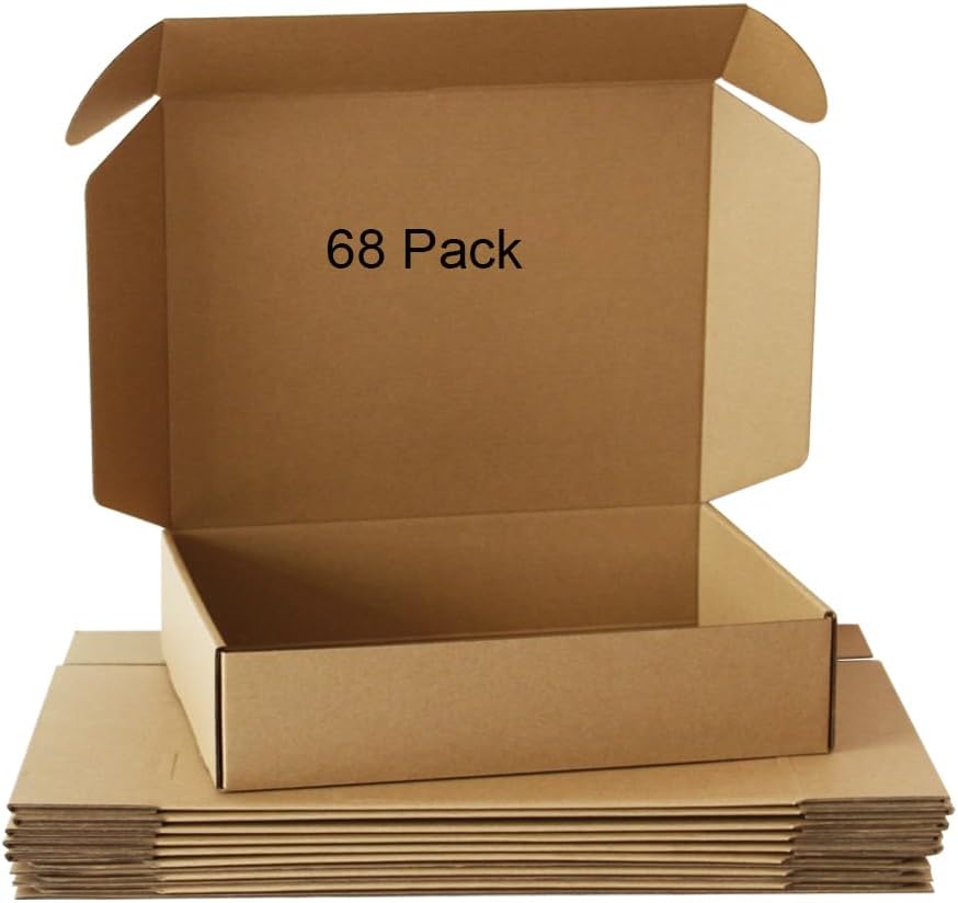 GDYIHANG12x9x3 Inches 68 Pack Brown Mail Order Boxes, Shipping Boxes,Mailing Boxes Corrugated Box Mailers Shipping,Storage Or Small Business Pac