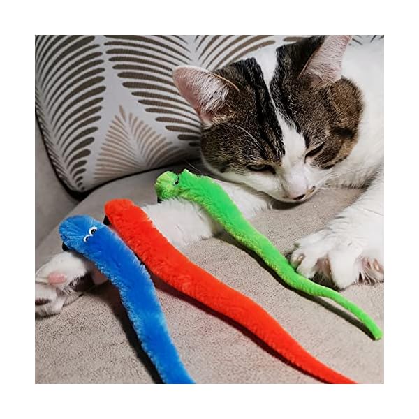 TIENAILING Katzenwurmspielzeug Nachfüllpackung Katzenspielzeug Zauberstab Ersatz, 15 Stück Katzenwürmer Nachfüllpackung Wurm Nachfüllpackung für Katzenstab – Bild 3