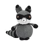 Gray Bandit Raccoon Crochet Doll Handmade Amigurumi Plush Toy VAC