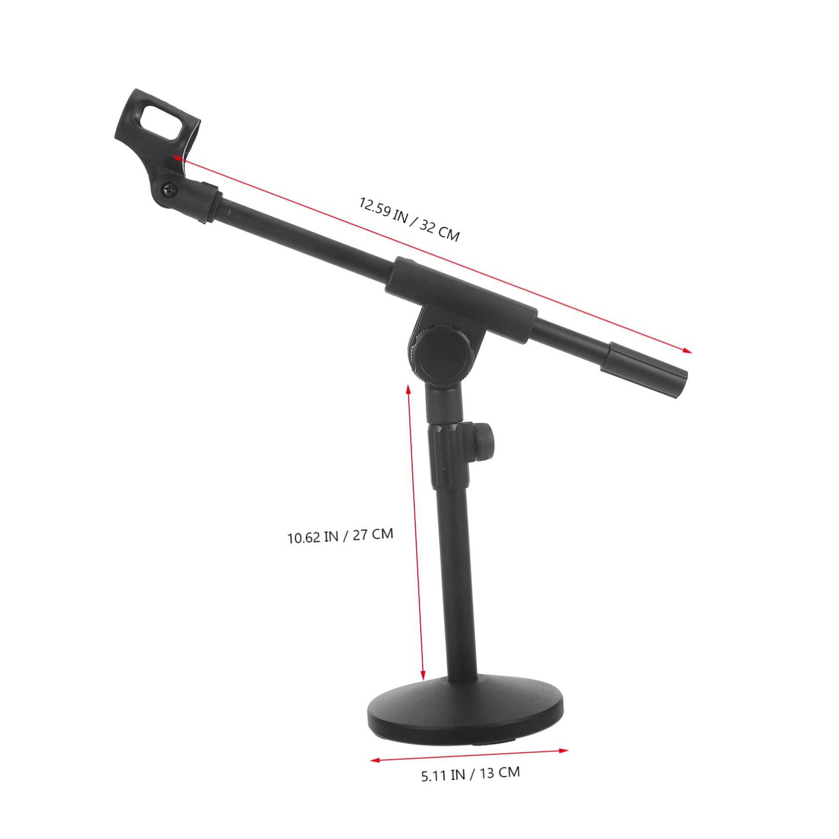 Supporto Microfono Da Tavolo Regolabile Con Asta Telescopica Stabile e Base Rotonda Pesante Per Registrazioni e Performance Professionali e Amatoriali