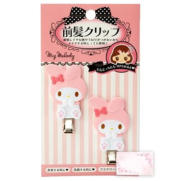 SanrioOriginal Hair Clips Japan Import - Includes Cherry Blossom Message Card My Melody Vertical, 1 Count Pack of 1