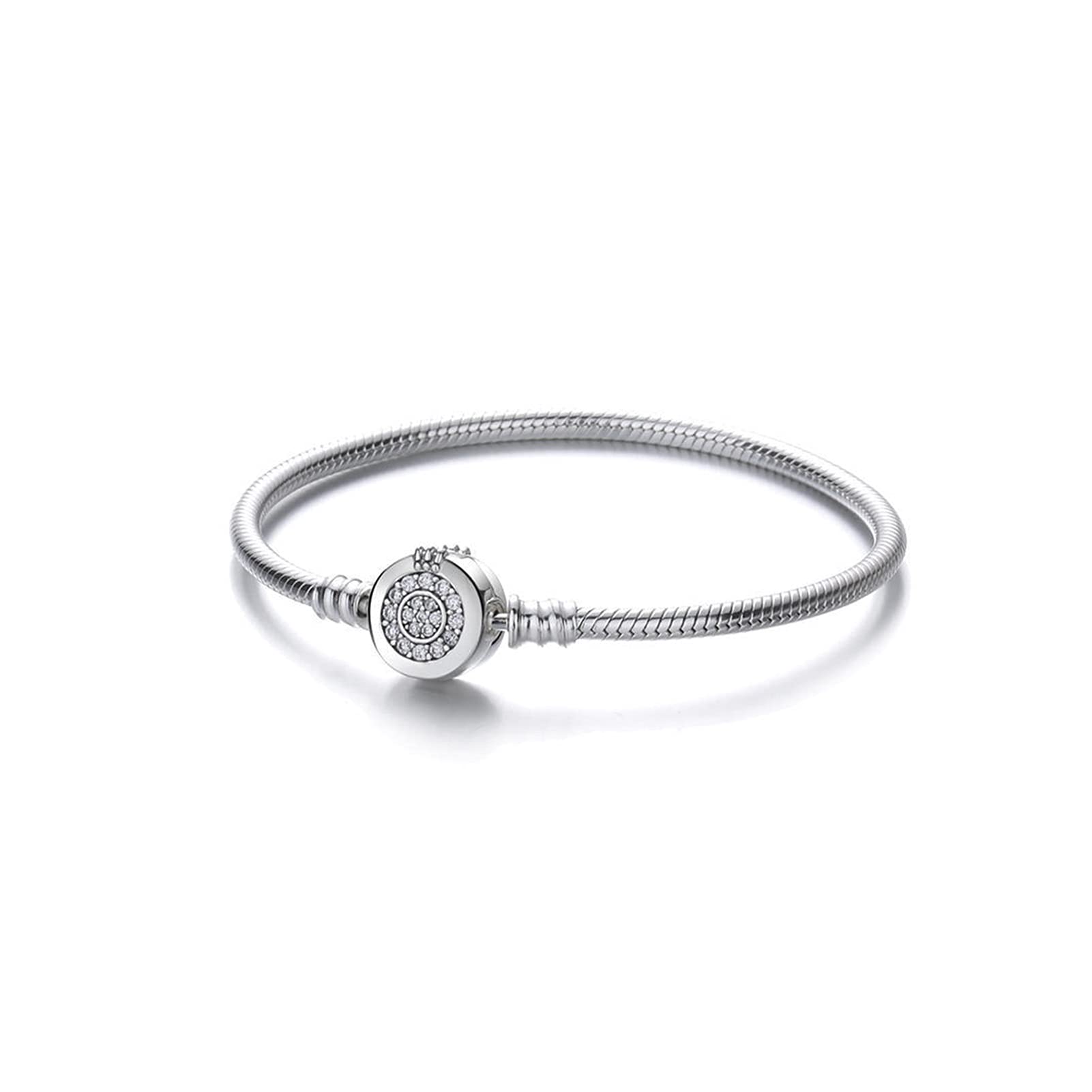 Armbänder für Damen 925 Pan mit Verschluss Damen Gravur Aufschrift 4 17cm