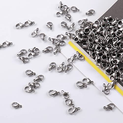 120Pcs 12Mm Lobster Clasps 304 Stainless Steel Lobster Claw Clasps Bulk For Necklace Bracelet Jewelry Making #TOP4