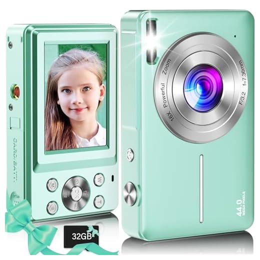 Digital Camera,Kids Camera with 32GB Card,Nsoela FHD 1080P 44MP Compact Vlogging Camera,Point and Shoot Camera 16X Digital Zoom, Portable Mini Kids Camera for Teens Students