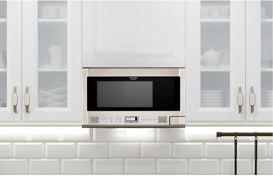 Sharp R1214TY 1.5 Cu. Ft. 1100W Over-the-Counter Microwave in Stainless Steel