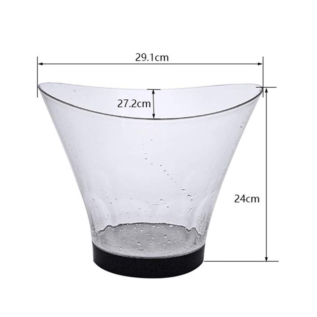 Seau à glace 6 Litres LED Seau À Glace Grande Capacité Refroidisseur De Vin LED Étanche Rétro Champagne Vin Boissons Seau À Bière, Alimentation Par 4 Piles AAA, for Fête Maison Bar Garde la glace froi