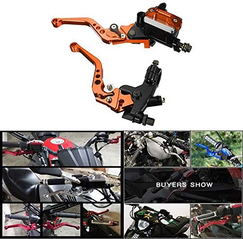 Lisyline 7/8"Handlebar Universal Motorcycle Brake Master Cylinder Clutch Reservoir Levers for Harley Honda Yamaha Kawasaki Suzuki (Orange)