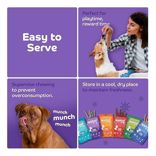 Image of Soft Blueberry & Chicken Chew Sticks for Puppies & Adult Dogs | Soft Easy-to-Digest Training Treats for Small Breeds | Healthy & Chewy Dog Snacks | Pack of 3 | 70g x 3