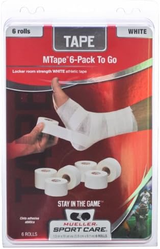 white Trainers Tape, Six Roll Pack, 1.5" X 10 yd , M Tape