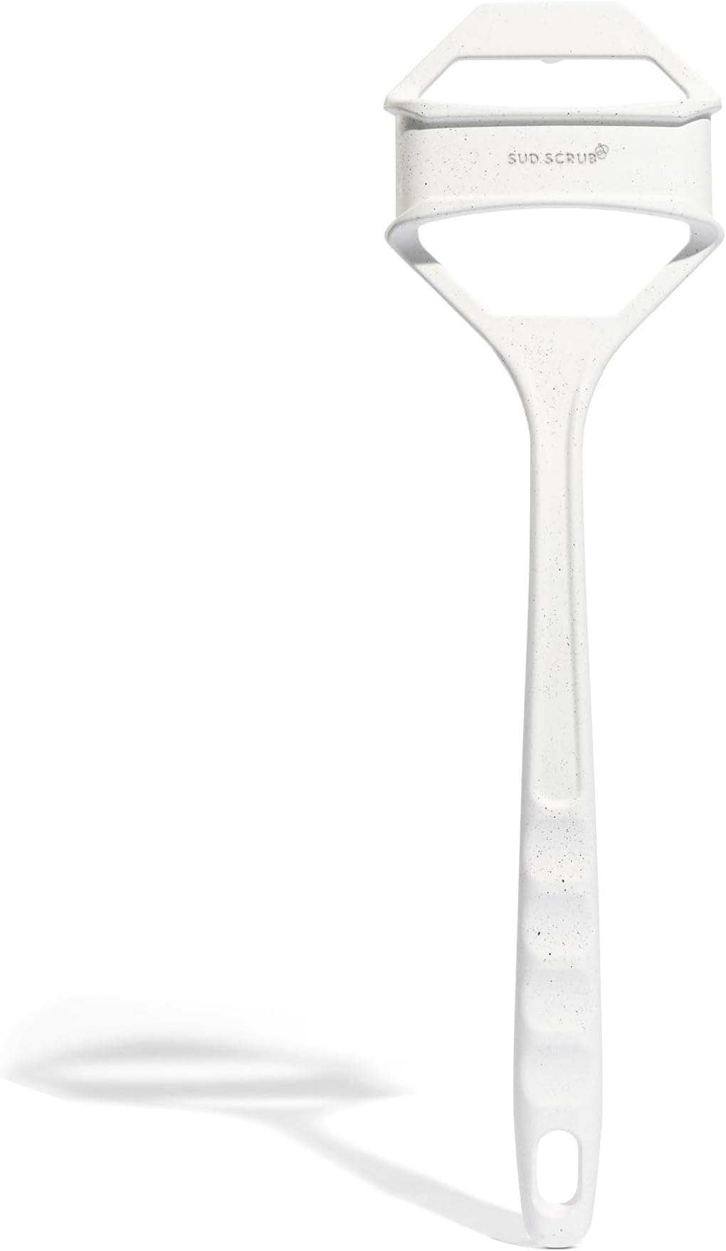 Extender Handle, Back Scrubber Attachment for Silicone Body Scrubber, Shower Scrubber for Body, Long Handled Scrub Brush for Shower, Back Brush for Shower (Speckled White)