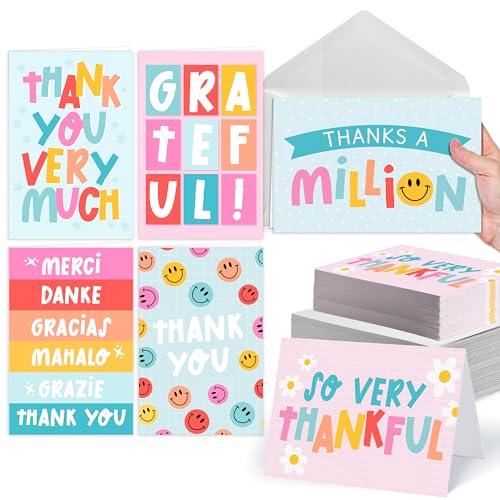 Cartes de remerciement colorées Doodle pour partager vos émotions avec style