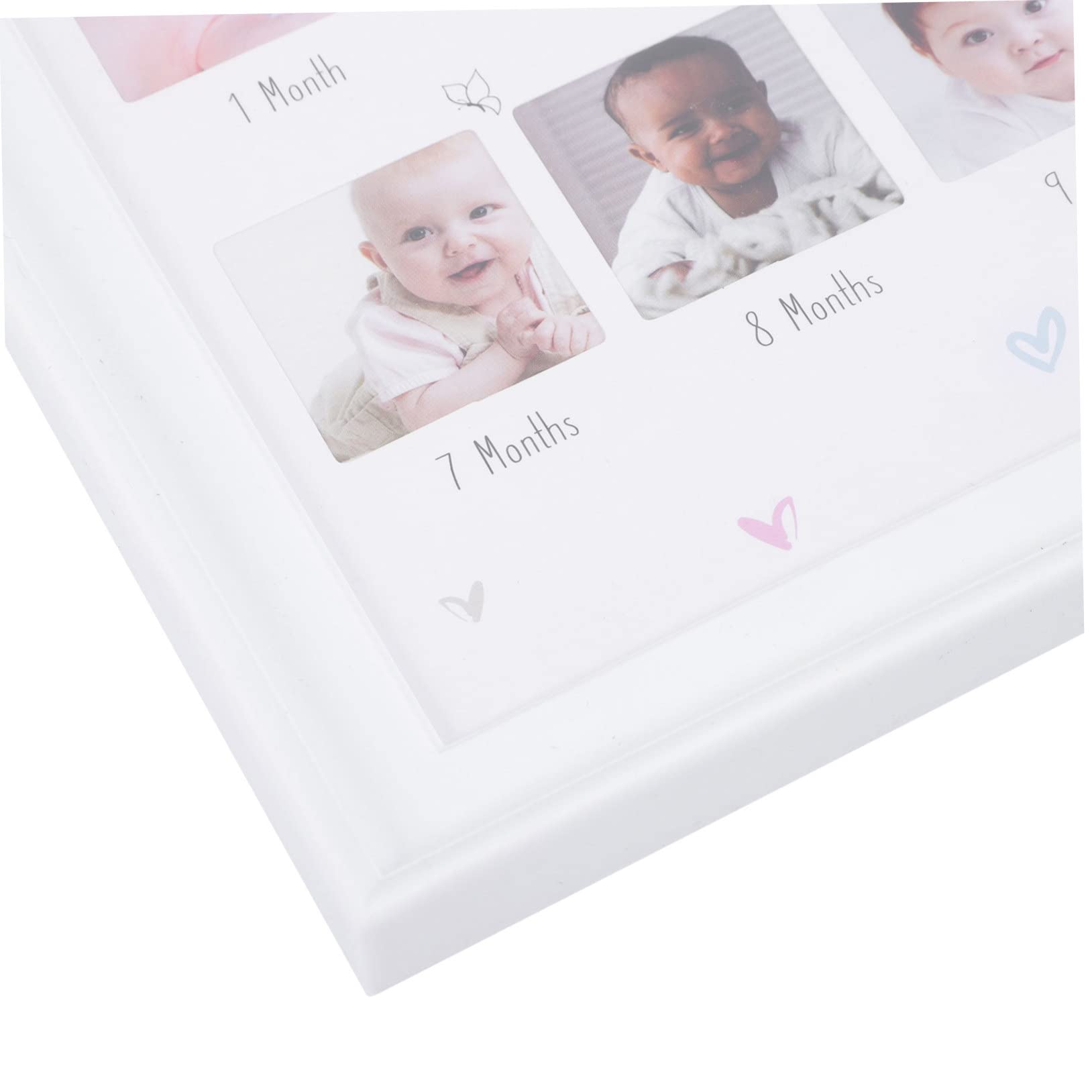 Portafoto di Crescita Cornice in Legno per 12 Mesi, Cornice per Foto Milestone Impronte, Regalo per Nascita Ragazzo Ragazza o Bambina
