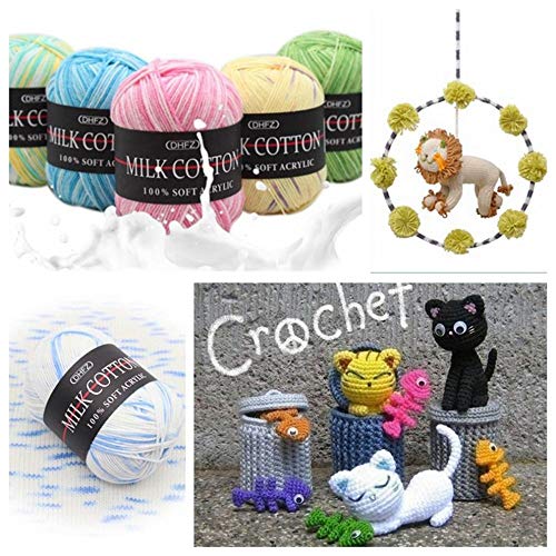 DIY Soft Wool Crochet Kniting Yarn 3 fios de linhas florais coloridas Tricô Wool Yarn Baby Yarn para