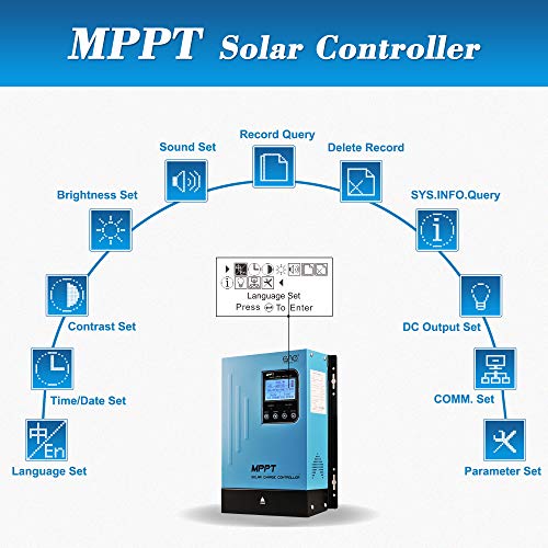 OAE 60A MPPT Solar Charge Controller 60amp Panel Battery Charger Controller 48V 36V 24V 12V Auto Max 150VDC Input Sealed Gel AGM Flooded Lithium Battery