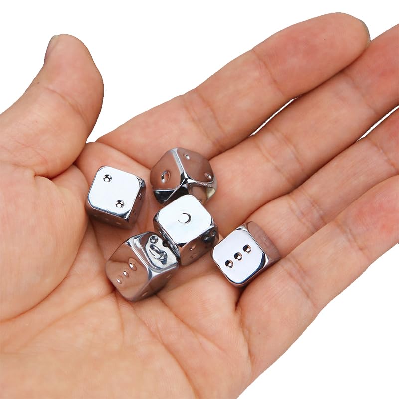 Amazon.co.jp: OEAYA 5個 6面サイコロ 13mm ソリッドメタル ゲーム