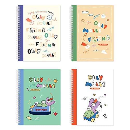 Cahiers d'école à spirales Monolike Olly Molly 18x24 cm avec 98 pages lignées