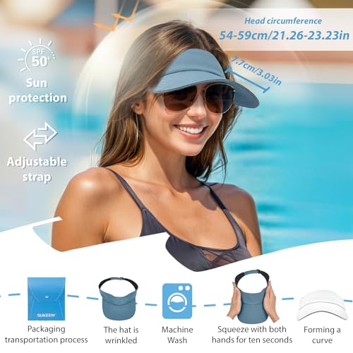 Image of Sukeen Women's Adjustable Fit Runners Lightweight Comfort Performance Visor, Sports Sun Visor One Size Fits Most