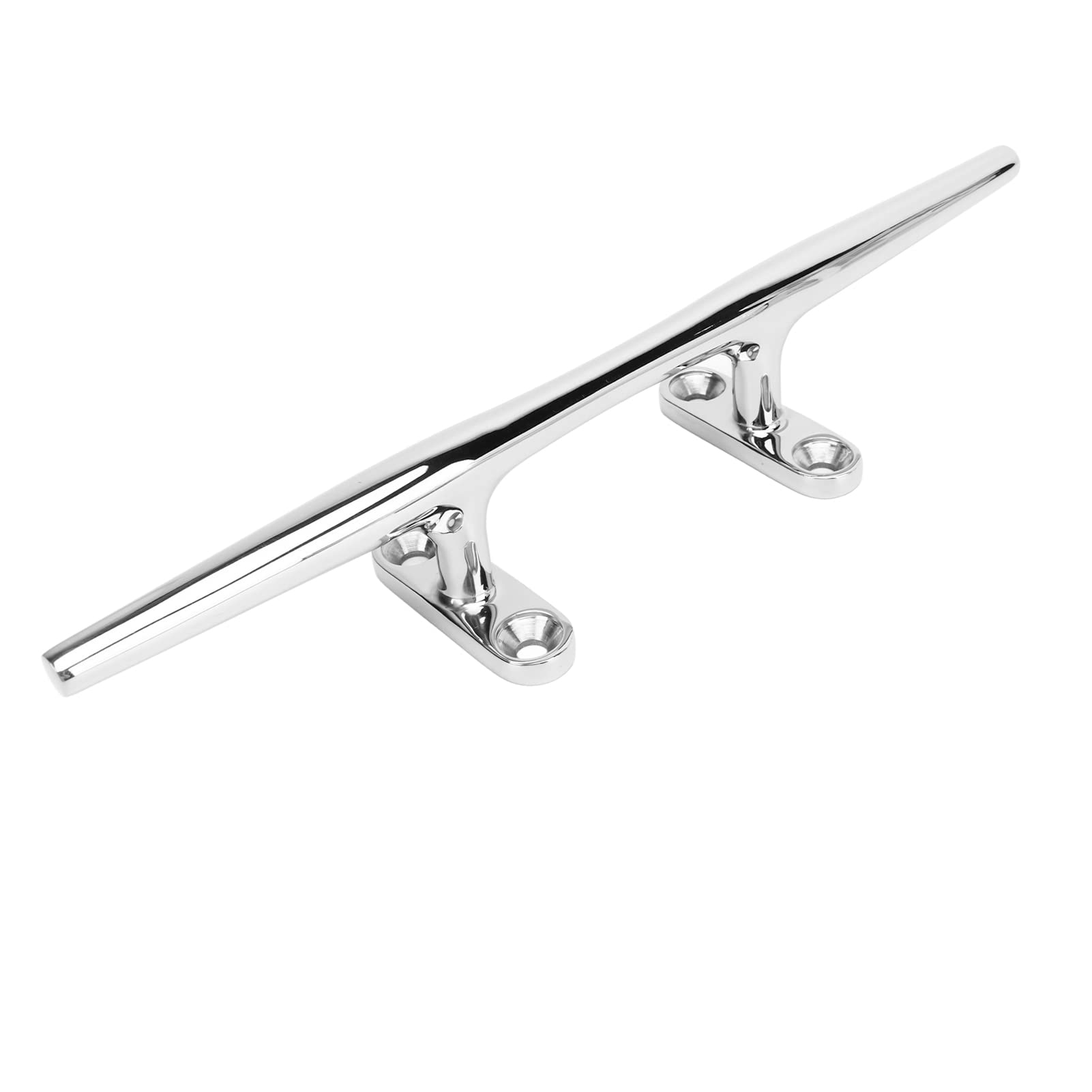 DAUB Boat Cleat, Heavy Duty Stainless Steel Boat Dock Cleat Open Base with 4 Pcs Installation Screws, Marine Deck Cleat Boat Mooring Accessories for Marine Boat Kayak Canoe Dock Deck (SS316‑12 Inch)