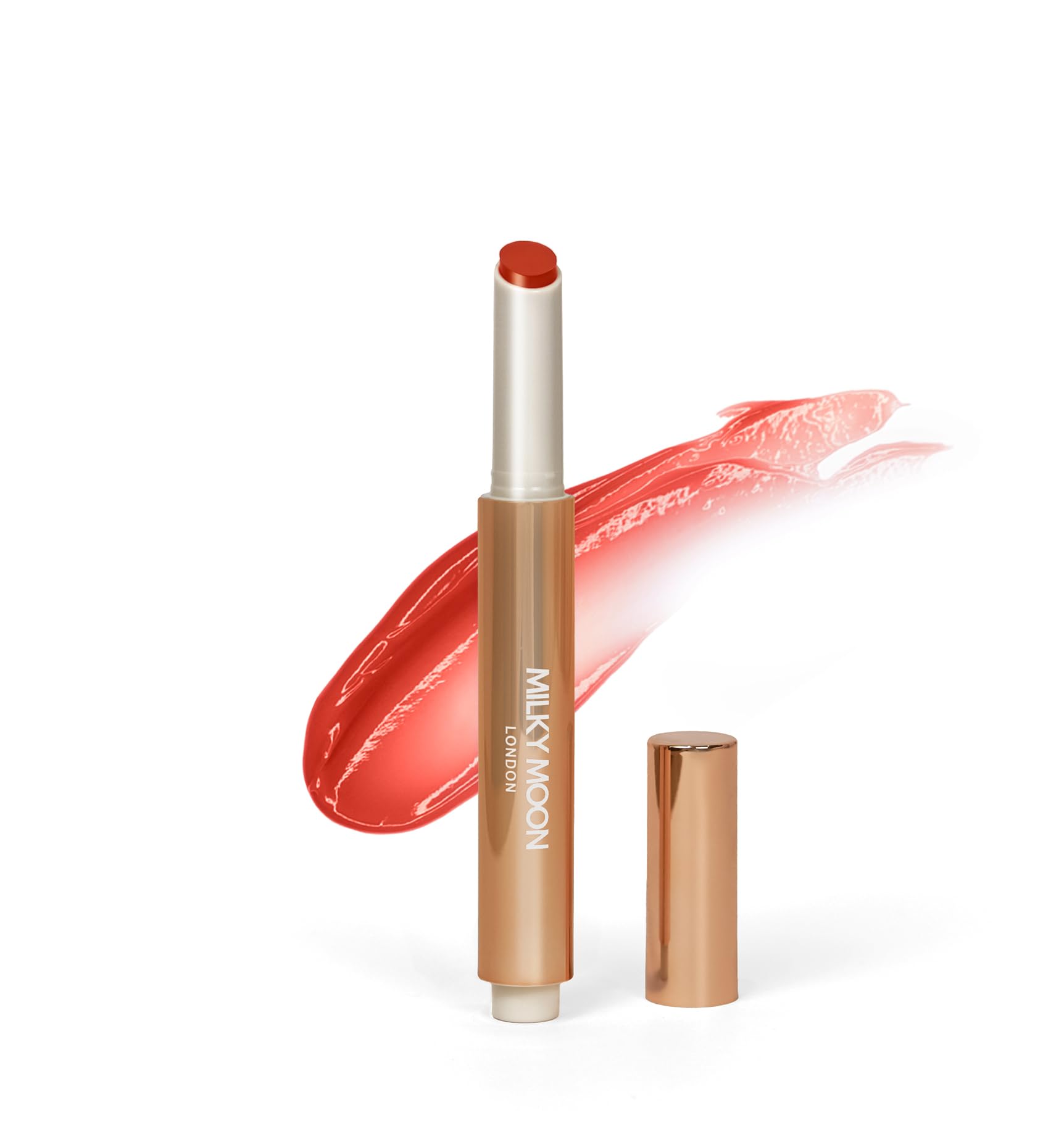 Milky Moon London Tinted Lip Balm, Juicy and Vegan Lip Gloss Stick with Squalane for Moisturised & Glossy Finish