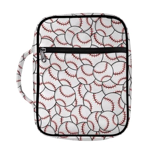 Coldinair Baseball Bible Cover Bible Case Tote Bag for Kids Teen,Portable Carrying Book Case Church Bag Bible Protective with Handle and Zippered Pocket