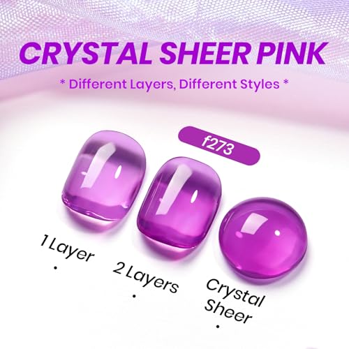 Image of Beetles Purple Gel Nail Polish, 15ML Clear Jelly Gel Polish Sheer Translucent Effect Neutral Nail Polish Soak Off UV Violet Night Dream Series French Nail Art Manicure Salon Gift for Women