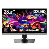 【Amazon.co.jp限定】 MSI QD-有機EL ゲーミングモニター MAG 272UP QD-OLED X24 26.5インチ/4K UHD/QD-OLEDパネル/240Hz/0.03ms（GTG）/ハードウェアブルーライトカット/DisplayHDR True Black 400/AIビジョン/HDMI2.1/DP 1.4a/USB Type-C/高さ調整/メーカー3年保証