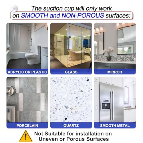 Image of Bntuk Suction Cup Hooks for Shower, Removable Towel Hooks for Bathroom Window Glass Door Wall, Bath Robe Looafh Hook for Hanging - 2 Pack, White