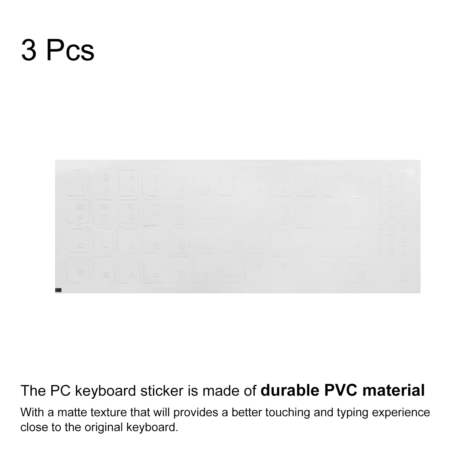 PATIKIL Coreano Tastiera Adesivi PC Tastiera Adesivi Trasparenti Sfondo con Bianco Scritte per Computer Laptop Notebook Scrivania 3pz