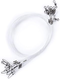 50lb 100% Fluorocarbon Fishing Leaders, 10/20 Pcs, Saltwater/Freshwater, 20in Fluorocarbon Leader line with Swivel and Snap