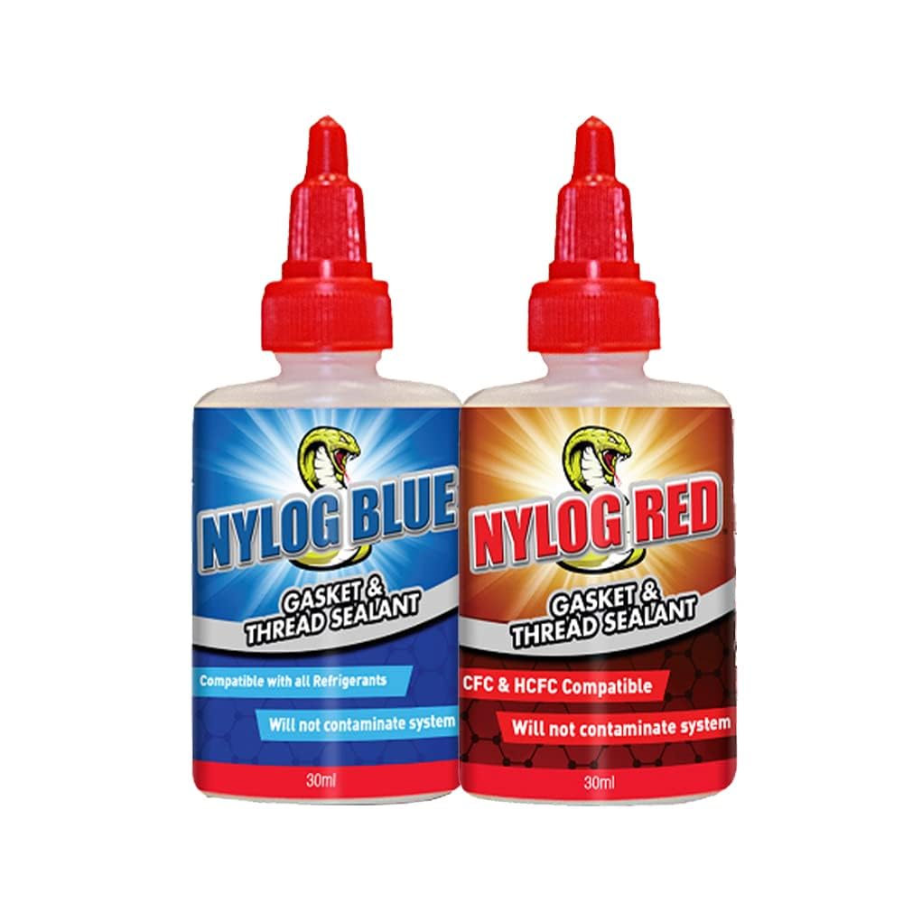 Refrigeration Technologies Nylog Gasket and Thread Sealant RT201B Blue or RT200R Red 30 ml RT201BP RT200RP (2 Pack, Nylog Blue + Nylog Red)
